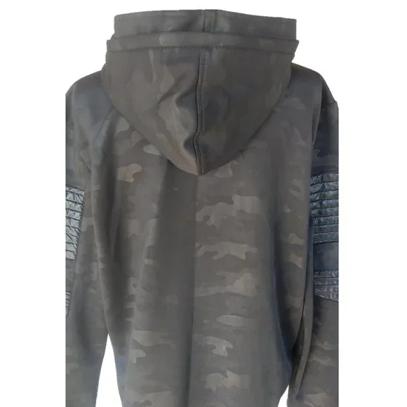 TRU LEGEND XL BLACK CAMO JACKET w HOOD FRONT ZIP Mens goth gothic witch